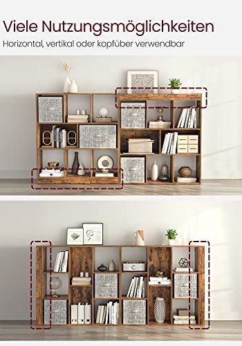 VASAGLE bogreol, m. 8 rum - rustik brun spnplade