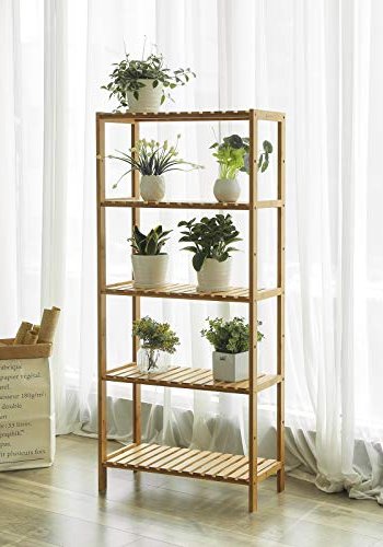 SONGMICS reol, m. 5 hylder - natur bambus