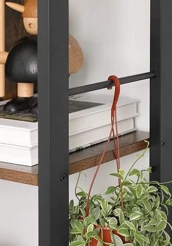 VASAGLE bogreol, m. 4 hylder - rustik brun spnplade og sort stl