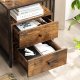 VASAGLE sengebord, m. 2 skuffer, kvadratisk - rustik brun spnplade og sort stl (45x45)