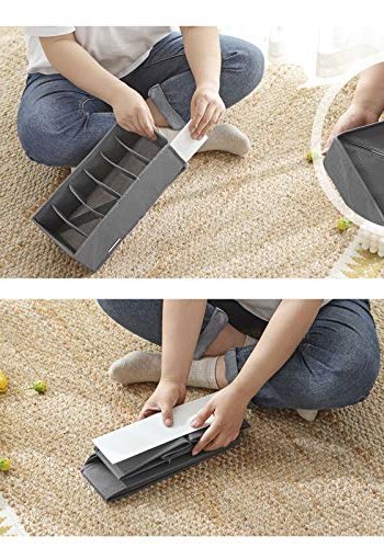 SONGMICS boks til kldeskab, til undertj, sokker, slips, trklder, foldbar - gr stof (st med 8)