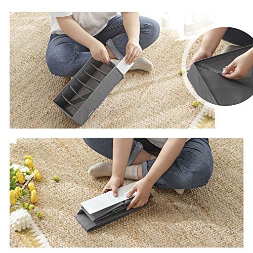 SONGMICS boks til kldeskab, til undertj, sokker, slips, trklder, foldbar - gr stof (st med 8)