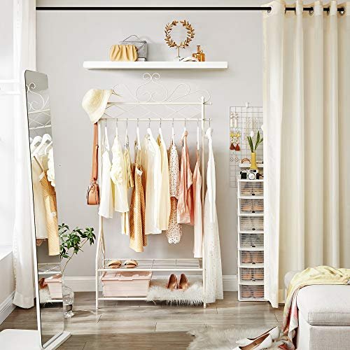 SONGMICS vintage tjstativ, m. 2 hylder - creme jern