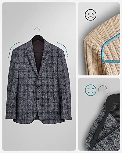 SONGMICS tjbjle, skulderhak, skridsikker buksestang, 360° drejekrog - sort ahorntr (st med 10)