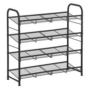 SONGMICS skohylde, m. 4 hylder, til 16 par sko - sort stl