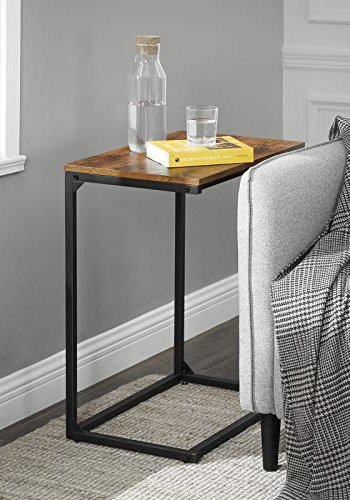 VASAGLE sidebord, rektangulr - rustik brun spnplade og sort stl (55x35)