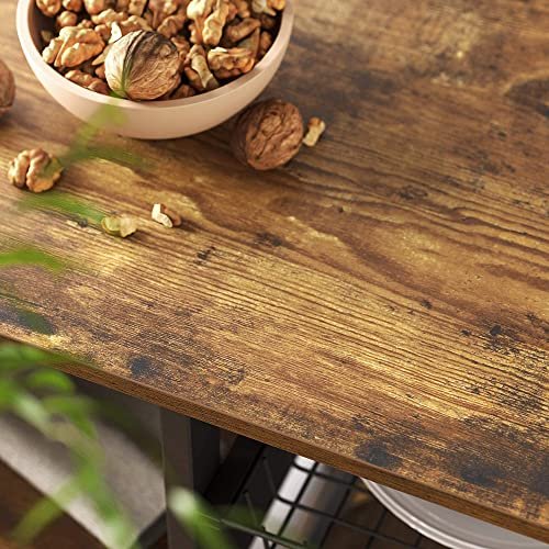 VASAGLE kkkenreol, m. 6 kroge, trdkurv og 5 hylder - rustik brun spnplade og sort stl