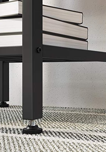 VASAGLE barbord, m. vinglasholder, flaskehylder, hylde - rustik brun spnplade og sort stl (110x40)