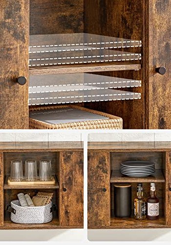 VASAGLE sknk, m. 2 lger og hylde - hrdet glas, rustik brun spnplade og sort stl