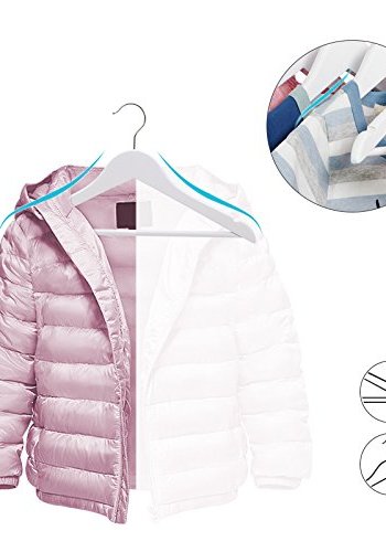 SONGMICS brnebjle, m. bro og indhak, 360° roterende krog - hvid ahorntr (st med 20)