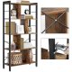 VASAGLE bogreol, m. 4 hylder - rustik brun spnplade og sort stl