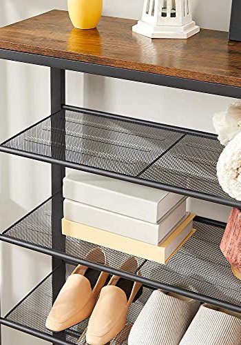 VASAGLE skohylde, m. 5 hylder - rustik brun spnplade og sort stl