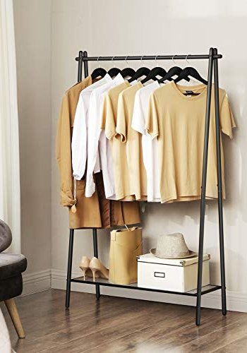 SONGMICS tjstativ, m. hylde - mat sort jern