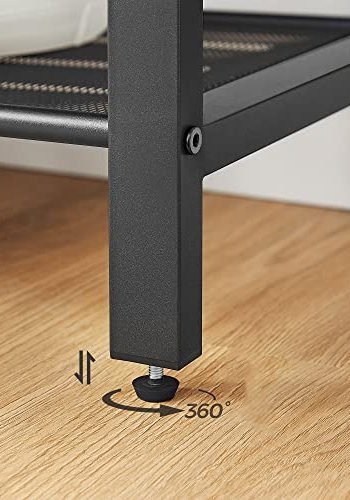 VASAGLE skohylde, m. 4 mesh-hylder - brun spnplade og sort stl