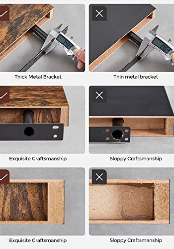 VASAGLE svvehylde, rektangulr - brun MDF (L:40cm)