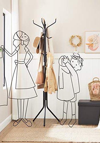 SONGMICS stumtjener, m. 12 knager - sort stl