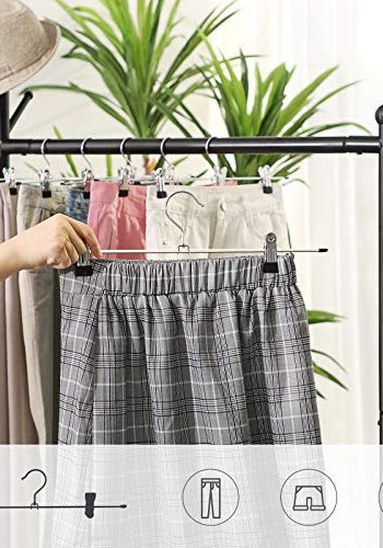 SONGMICS buksebjle, nederdelsbjle, skridsikker, m. clips til buksestrmper - slv stl (st m. 20)