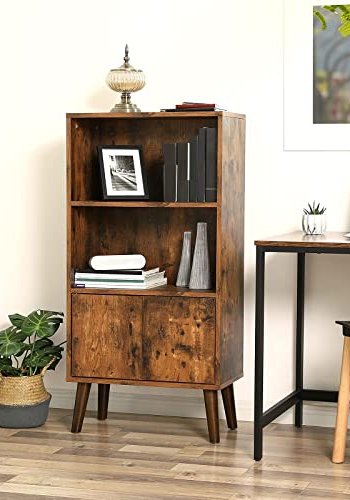 VASAGLE reol, m. 2 lger og 2 hylder - rustik brun spnplade og tr