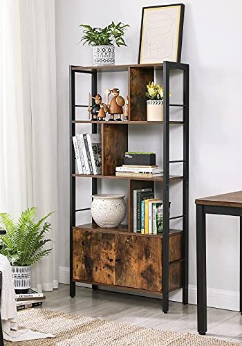 VASAGLE bogreol, m. 2 lger og 4 hylder - rustik brun spnplade og sort stl