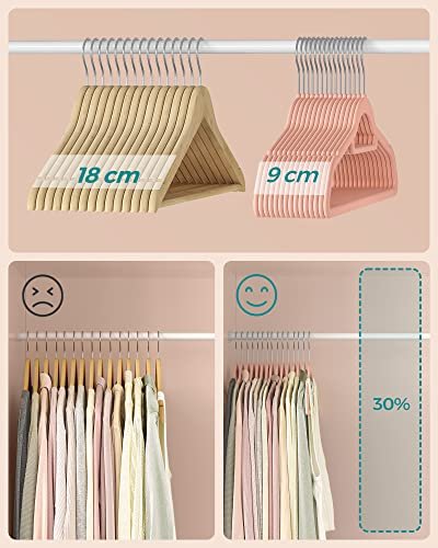 SONGMICS tjbjle, skridsikker, m. 360° drejekroge - lyserd fljl stof (st med 50)