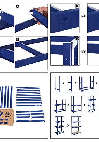 SONGMICS reol til redskabsrum, m. 4 hylder - MDF og bl stl