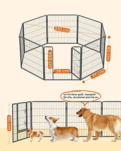 FEANDREA kravlegrd til kledyr, hunde, kaniner og smdyr, til inde og ude brug - gr jern