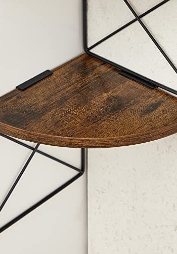 VASAGLE hjrnevghylde, m. 5 hylder - rustik brun spnplade og sort stl