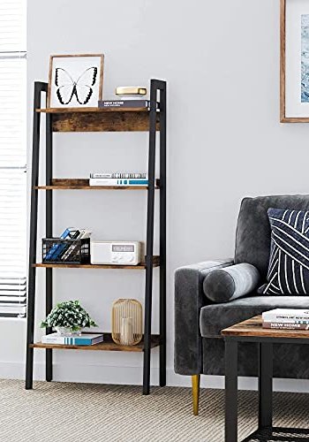 VASAGLE stigereol, m. 4 hylder - rustik brun spnplade og sort stl