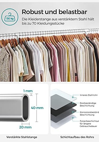 SONGMICS Heavy Duty tjstativ, m. justerbar bjlestang og hjul - slv forkromet stl