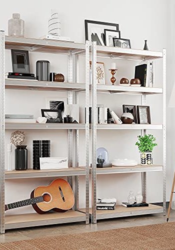 SONGMICS reol til redskabsrum, m. 5 hylder - MDF og slv stl