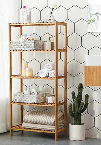 SONGMICS reol, m. 5 hylder - natur bambus