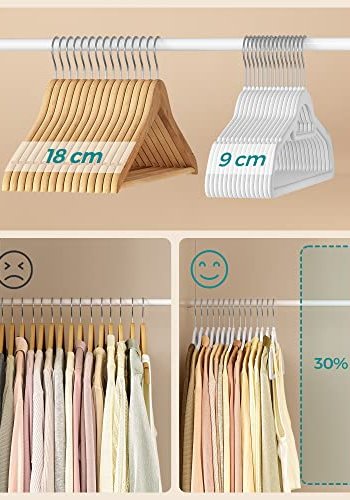 SONGMICS tjbjle, skridsikker, 360° drejekroge - hvid fljl (st med 50)