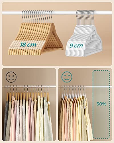 SONGMICS tjbjle, skridsikker, 360° drejekroge - hvid fljl (st med 50)