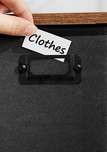 SONGMICS sengebord, m. 2 hylder og 1 skuffe - rustik brun MDF og sort imiteret ruskind/metal (41x41)