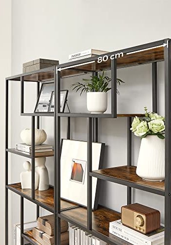 VASAGLE bogreol, m. 6 hylder - rustik brun spnplade og sort stl