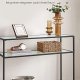 VASAGLE konsolbord, m. 1 hylde - hrdet glas og sort stl (100x35)