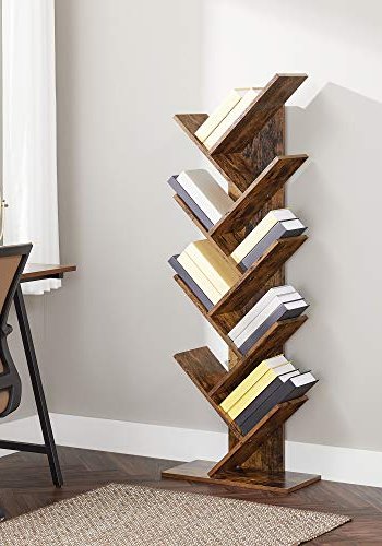 VASAGLE Tree 8-etagers bogreol - brun spnplade