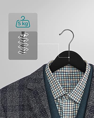 SONGMICS tjbjle, skulderhak, skridsikker buksestang, 360° drejekrog - sort ahorntr (st med 10)