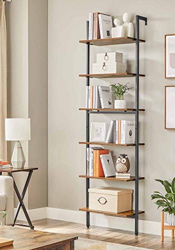 VASAGLE bogreol, m. 6 hylder - brun spnplade og sort stl