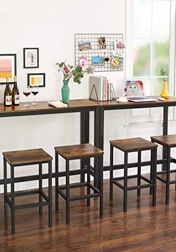 VASAGLE smalt barbord, rektangulr - rustik brun spnplade og sort stl (120x40)                