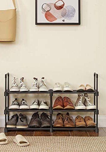 SONGMICS skohylde, m. 6 hylder - sort jern