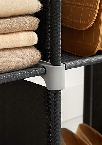 SONGMICS Cube bogreol, m. 6 rum - sort stof og stl