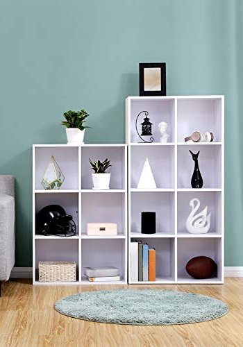 VASAGLE bogreol, m. 8 rum - hvid spnplade