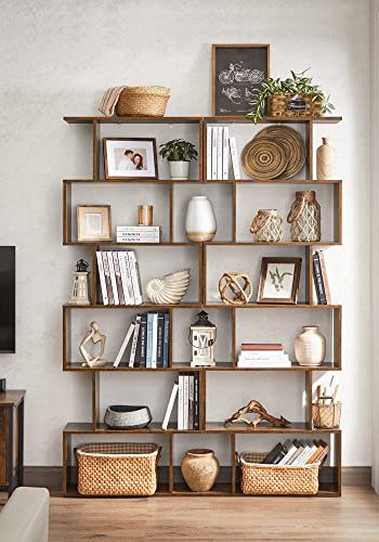 VASAGLE kubedisplay bogreol og rumdeler - brun spnplade