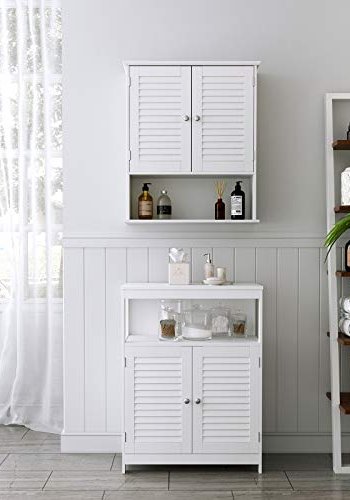 VASAGLE badevrelsesvgskab, m. 2 lger, 1 hylde, 1 rum - hvid MDF