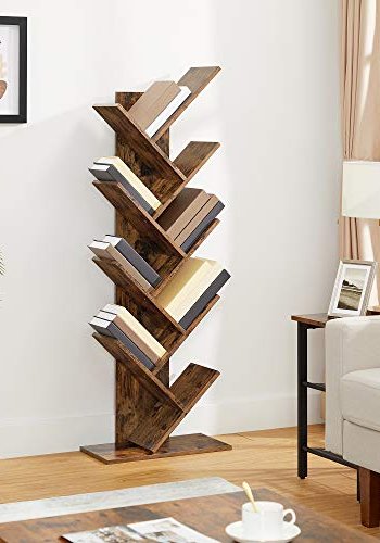 VASAGLE Tree 8-etagers bogreol - brun spnplade