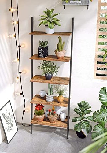 VASAGLE stigereol, m. 5 hylder - brun spnplade og sort stl