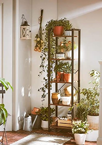 VASAGLE bogreol, m. 5 hylder - rustik brun spnplade og sort stl