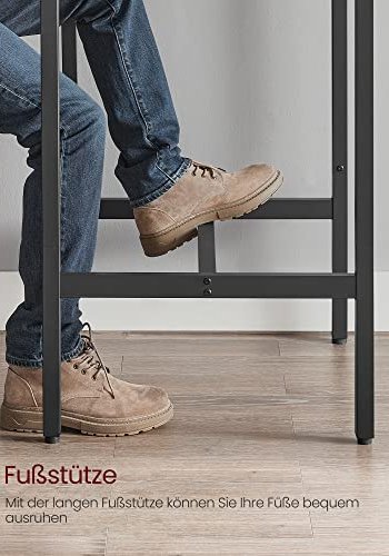 VASAGLE barbord, kvadratisk - brun spnplade og sort stl (60x60)