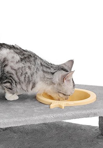 FEANDREA kradsetr, 7 niveauer, 1 platform, 1 hule, 1 pompon, 1 kurv, 1 hngekje - lysegr plys